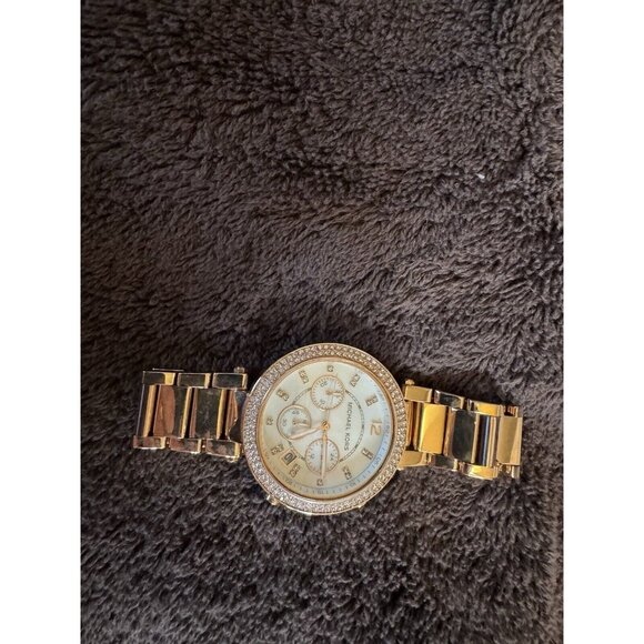 Michael Kors Original MK5354 Women's Parker Gold Crystal Stainless Steel Watch - Picture 4 of 8